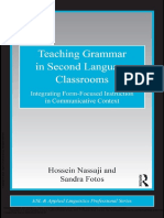 Teaching Grammar in Second Language Classrooms Int... - (Book Cover)