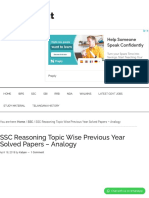 Recruitment Topper: SSC Reasoning Topic Wise Previous Year Solved Papers - Analogy