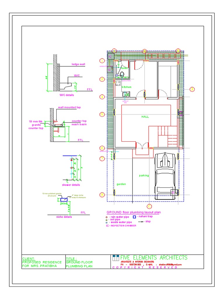 Pratibha Ground Floor Plumbing Plan | PDF | Sink | Domestic Life