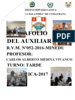 Caratula de Portafolio Del Auxiliar 2017