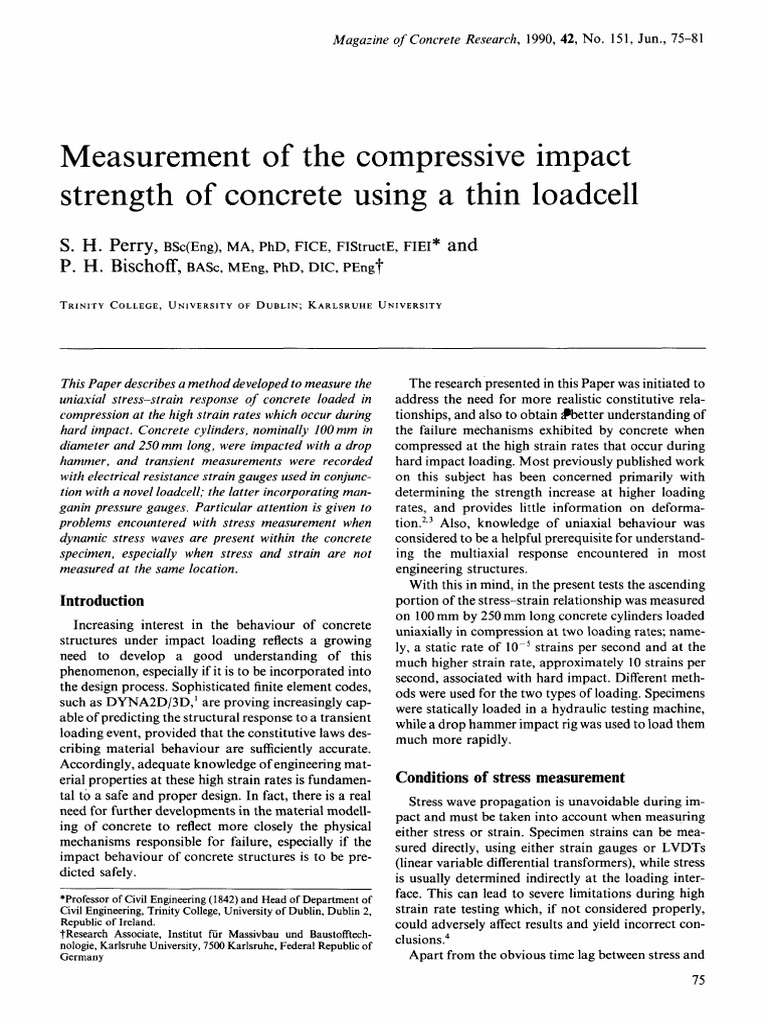Compressive Impact Strength of Concrete | PDF | Stress (Mechanics ...