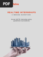 Realtime Internships: 4 Weeks Duration As Per AICTE Internship Policy Guidelines & Procedures