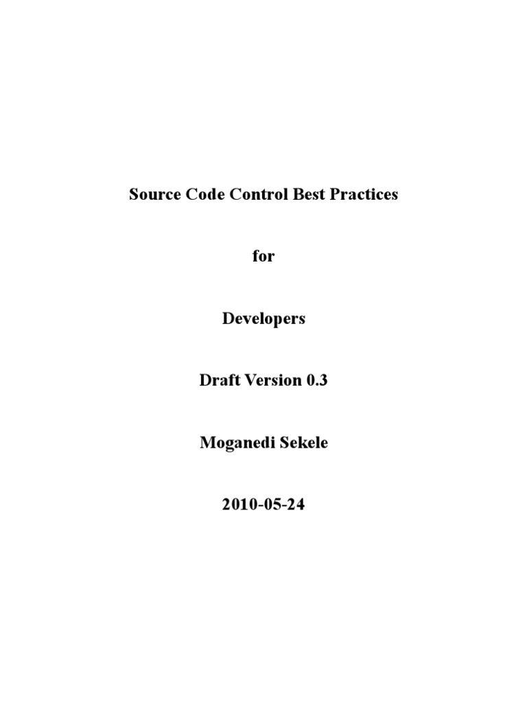 Rules For Effective Source Code Control – PVYR