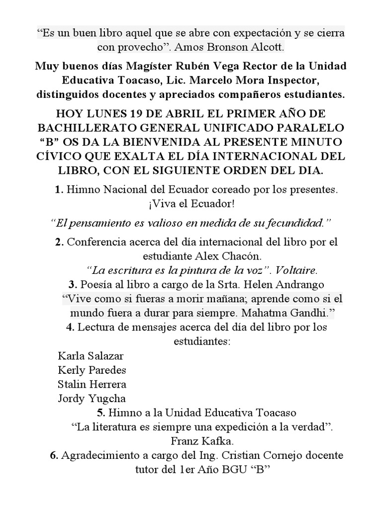 Homenaje A La Patria 19-04-21 | PDF | Observancias