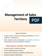 Management of Sales Territory