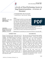 Role of Increasing Levels of Non-Performing Assets in Bank's Deteriorating Financial Position: A Review of Literature
