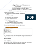 Recursive Algorithms and Recurrence Equations