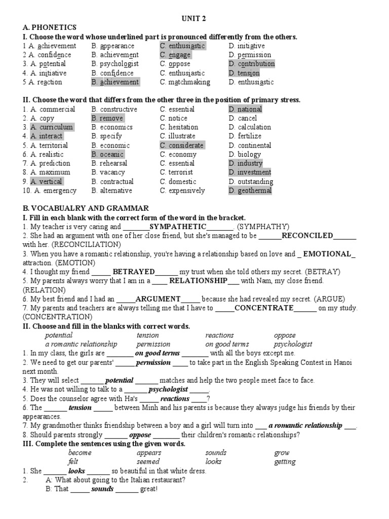 Phonetics and Grammar Exercises Guide | PDF | Communication | Nonverbal ...