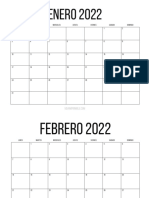 Calendario 2022 Minimalista para Imprimir