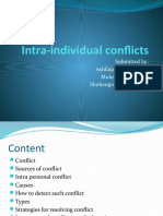 Intra-Individual Conflicts: Submitted By: Ashfaque Muhammed Muhammed Nadeer Shubangini Narayanan T
