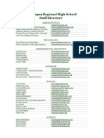 Tantasqua Regional High School Staff Directory: Administration