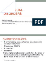 Menstrual Disorders: Olufemi Aworinde Lecturer/ Consultant Obstetrician and Gynaecologist, Bowen University, Iwo