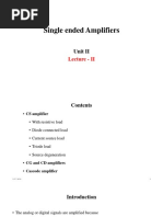 Lecture -2 Single ended Amplifiers