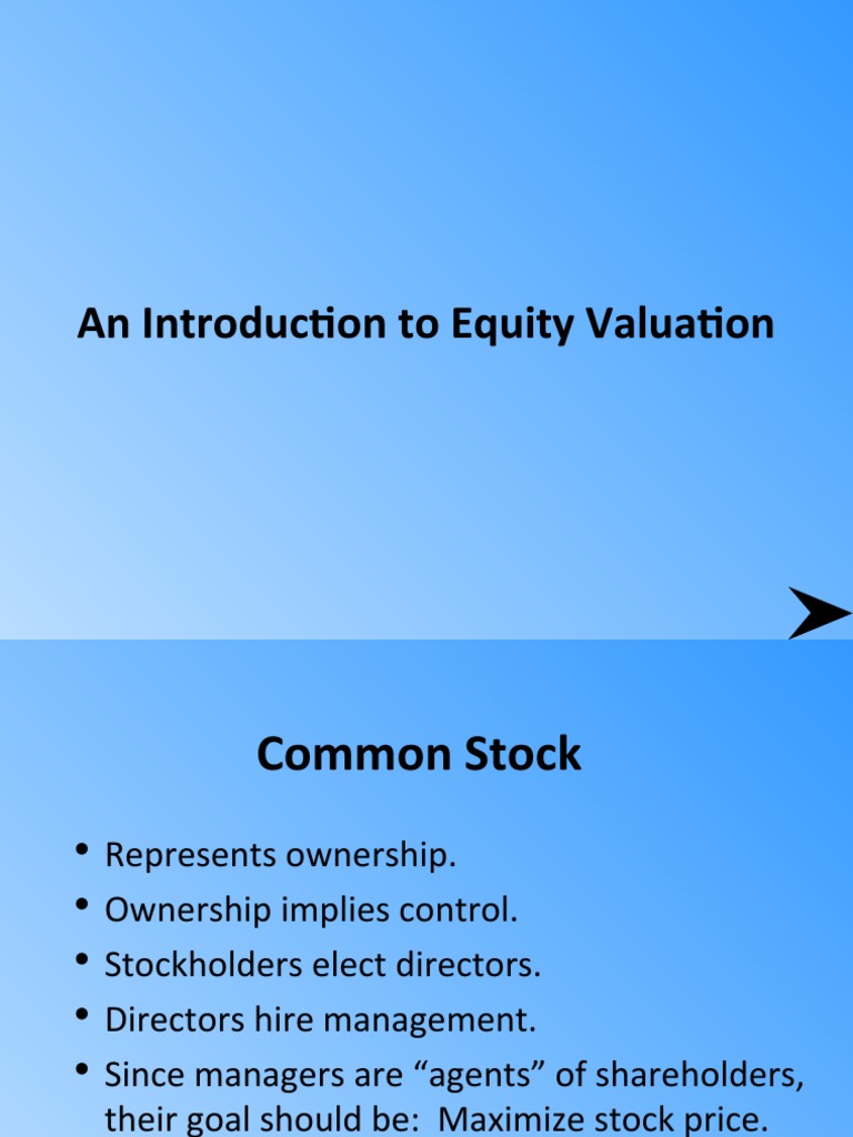 An Introduction To Equity Valuation | PDF | Valuation (Finance) | Stocks