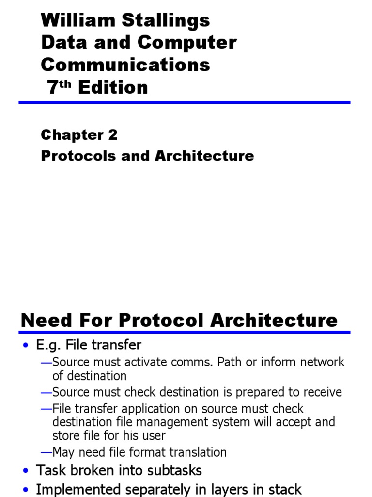 CS553 ST7 Ch02-ProtocolArchitecture | PDF | Internet Protocol Suite ...
