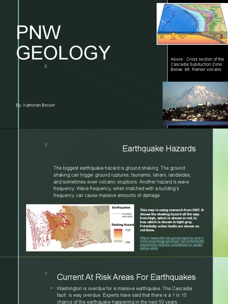 Earthquakes at mt rainier