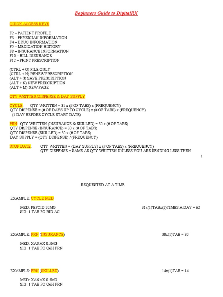 DigitalRX Training Guide for Beginners | PDF | Medical Prescription ...