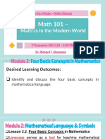 3.1 Module 2. Four Math Basic Concepts (Language of Set, Rel, FN, Binary Operations)