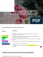 How Celebrities Want To Make A Difference: Communication VII