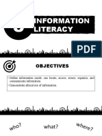 Information Literacy Objectives