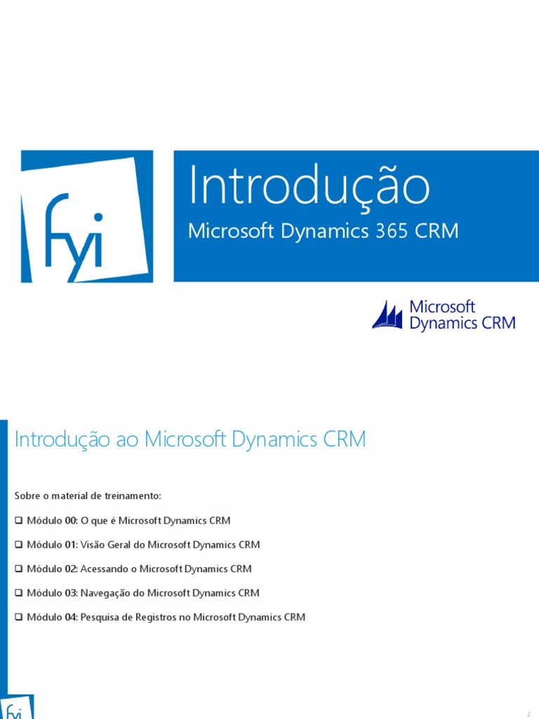 Introdução ao Microsoft Dynamics 365 CRM | PDF | Gestão de ...