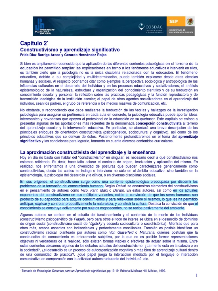 Capitulo 2 1 Constructivismo y Aprendiza | PDF | Aprendizaje ...