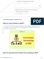 Cost Center in SAP - Cost Center Accounting - Overview - Skillstek