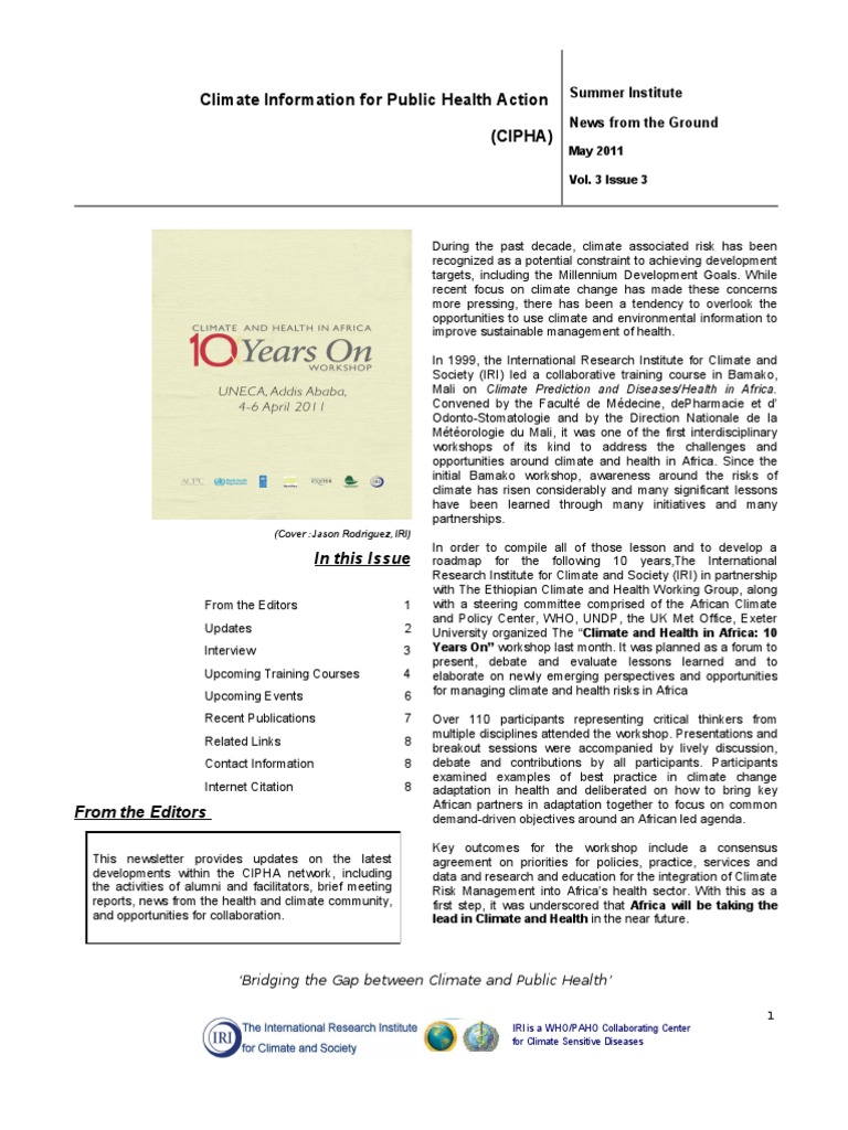 Climate and Health in Africa Workshop | PDF | Public Health | Climate ...