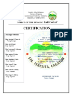 Certificate of Live in