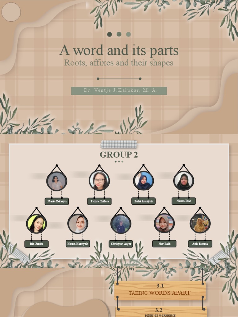 A Word and Its Part: Roots, Affixes and Their Shapes | PDF | Word ...