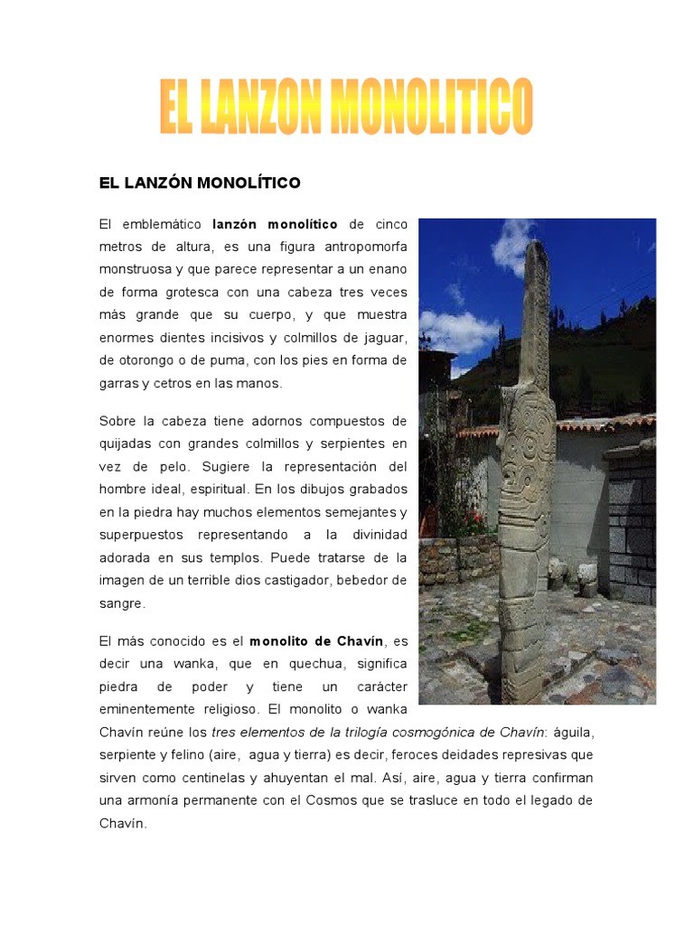 El Lanzón Monolítico. Esposicion | PDF