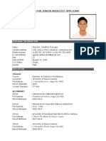 Resume For Junior Architect Applicant:: Aguilar, Diether Ravago