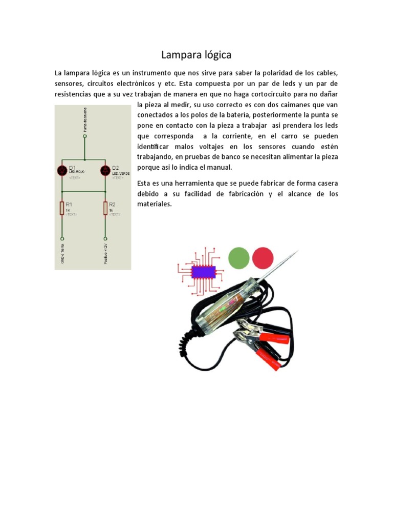 Uso y fabricación de lámpara lógica | PDF