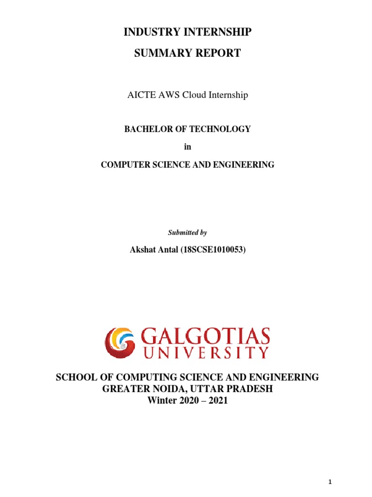 AICTE AWS Cloud Internship Report | PDF | Cloud Computing | Software As ...