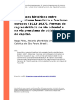 Rago Filho, Antonio (PontifÃ - Cia Uni (... ) (2007) - DiferenÃ As Histã Ricas Entre Integralismo Brasileiro e Fascismo Europeu (1922-19