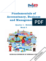 Fundamentals of Accountancy, Business and Management 2: Quarter 1 - Module Week 9