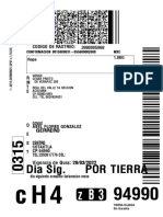 Dia Sig. Por Tierra: CODIGO DE RASTREO: 3980005968