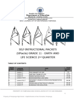 Self-Instructional Packets (Sipacks) Grade 11 - Earth and Life Science 2 Quarter