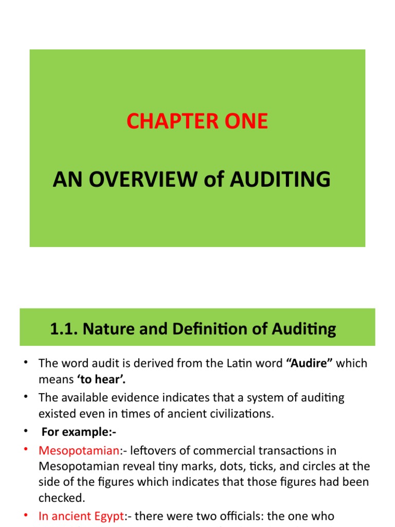 Audit 1 Chapter 1 | PDF | Audit | Financial Audit
