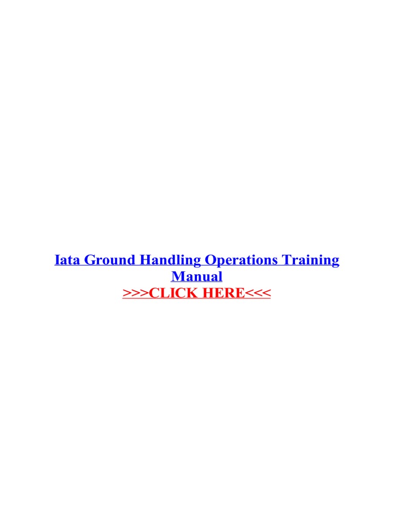 Iata Ground Handling Operations Training Manual PDF Airport