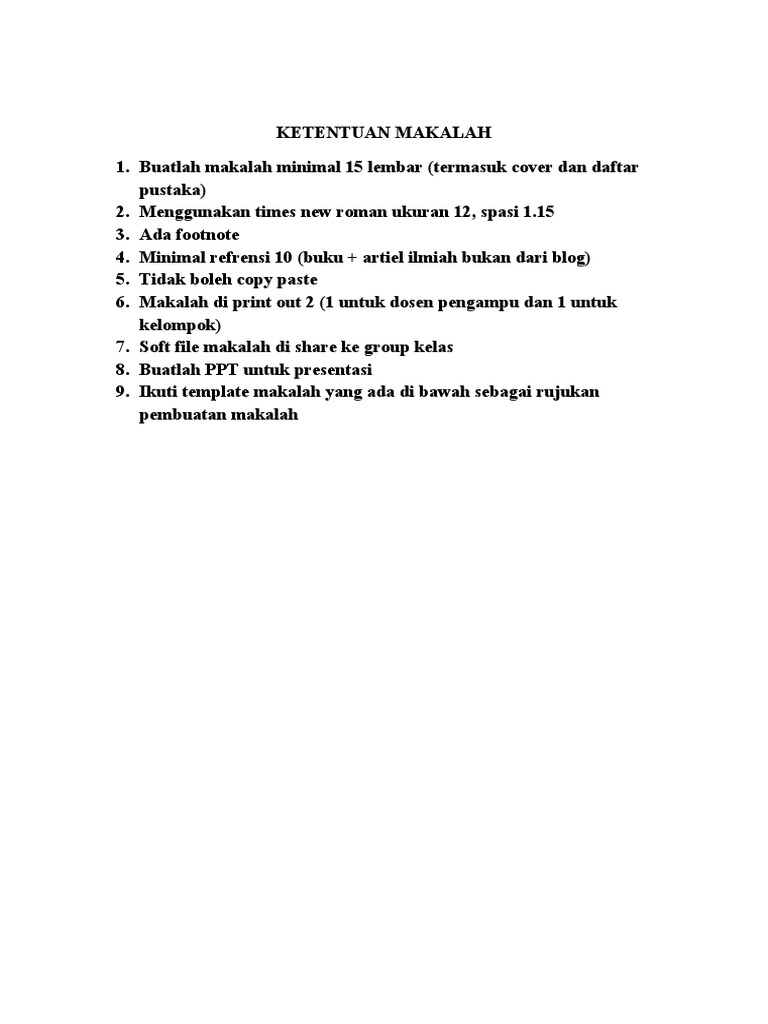 Template MAKALAH TUGAS | PDF