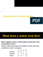 Introduction To Matrix Algebra