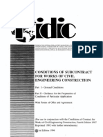 Fidic-conditions of Subcontract Agreement