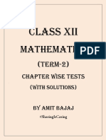 Class Xii Maths Tests Chapter Wise (Term-2) by Amit Bajaj