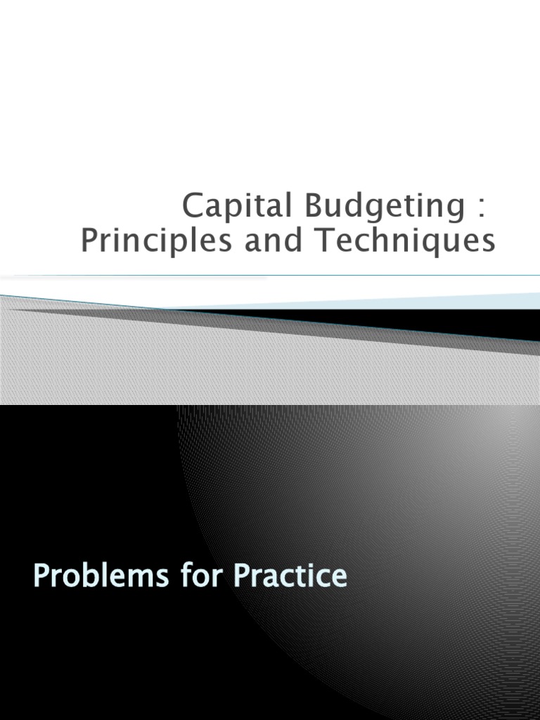 Capital Budgeting Techniques and Problems | PDF | Net Present Value ...