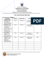 Department of Education: List of Instructional Materials
