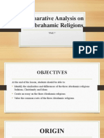 Comparative Analysis on the Abrahamic Religions week 7