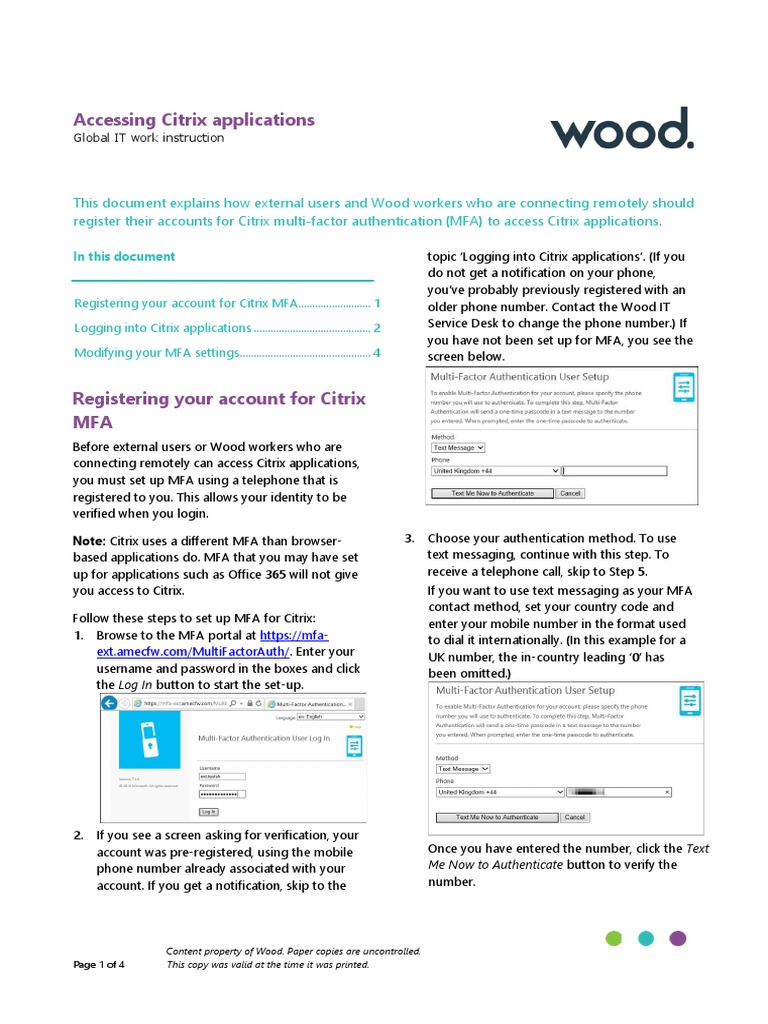 Remote Citrix Access Guide | PDF | Authentication | Password