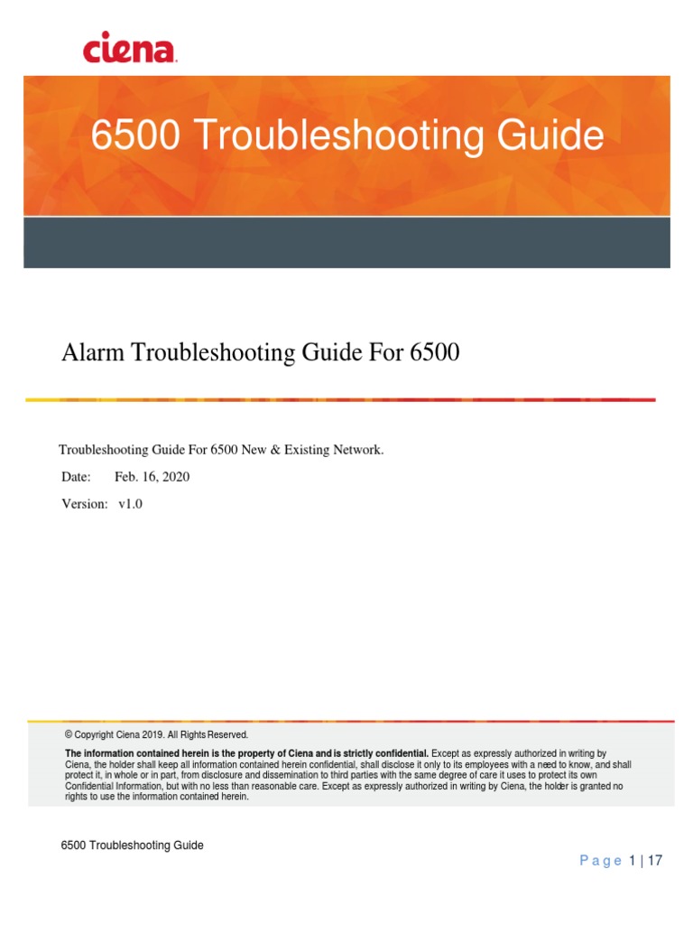 Guide For 6500 Alarm Troubleshooting PDF Optical Fiber Amplifier