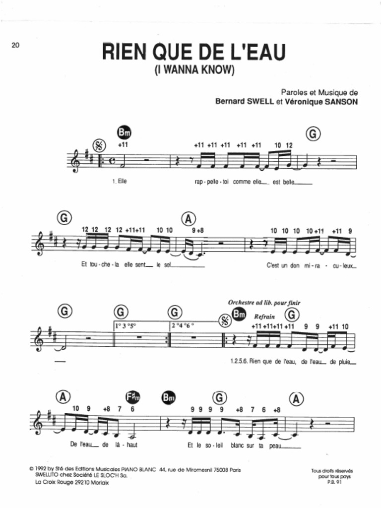 Rien Que de L'eau PDF